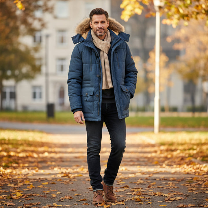 Freja Andersen | Herre varm vinter Parka jakke med Fleece Lining