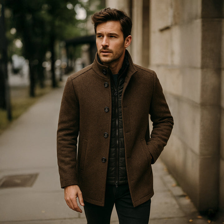 Freja Andersen | Herre uldblanding klassisk trenchcoat