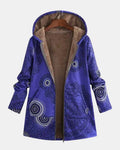 Luna | Midnatsblå Mandala fleece hættetrøje