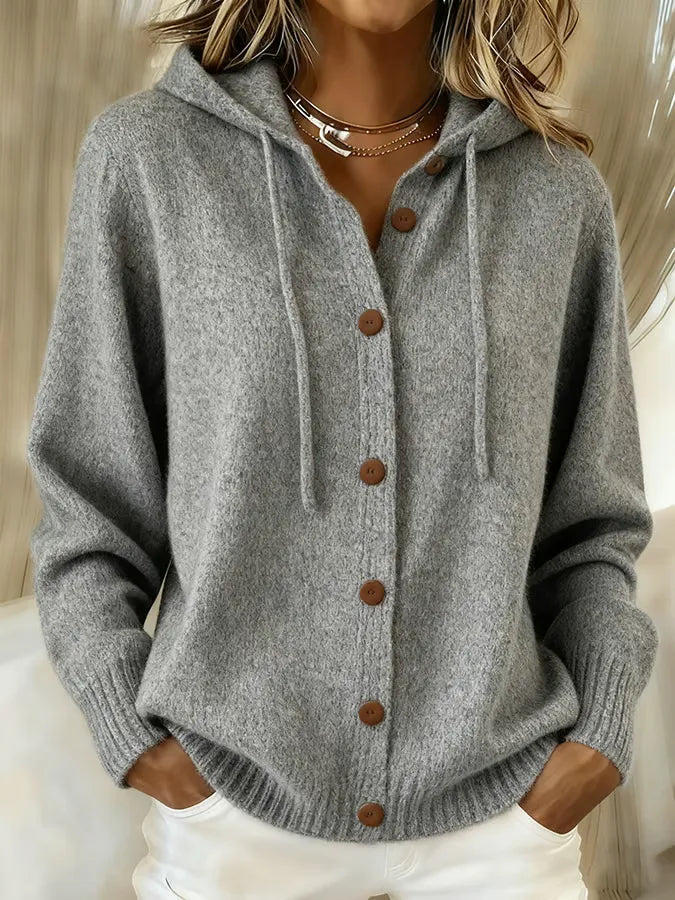 Brenda™ | Hyggelig cardigan hættetrøje med knap — 6