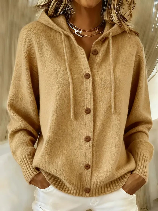 Brenda™ | Hyggelig cardigan hættetrøje med knap — 3
