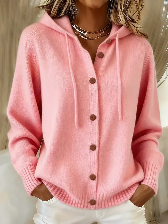 Brenda™ | Hyggelig cardigan hættetrøje med knap — 1