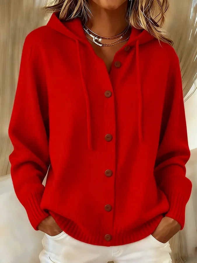 Brenda™ | Hyggelig cardigan hættetrøje med knap — 5