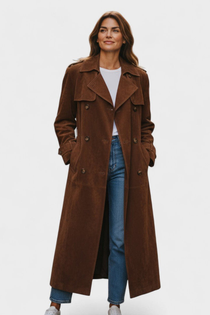 Freja Andersen | Elegant ruskindstrenchcoat