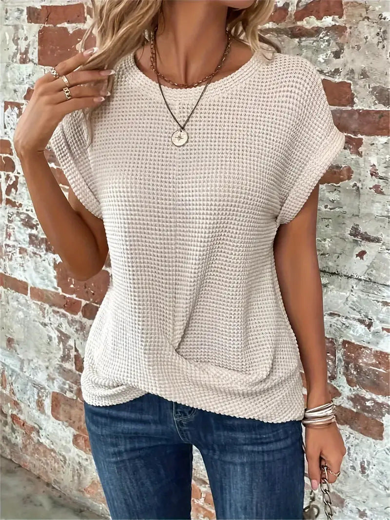 Sylvia™ | Vaffelstrikket Casual T-shirt — 5