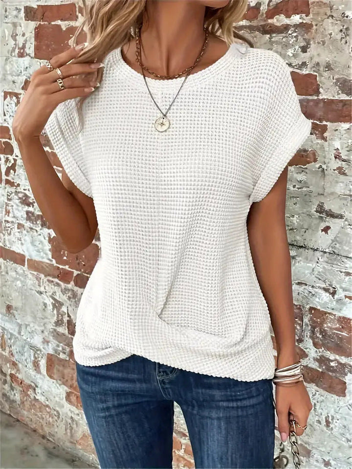 Sylvia™ | Vaffelstrikket Casual T-shirt — 8