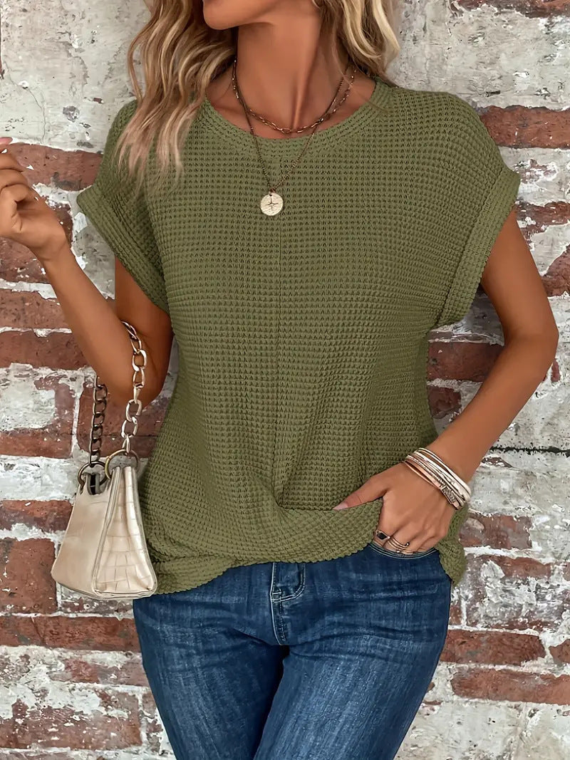 Sylvia™ | Vaffelstrikket Casual T-shirt — 6
