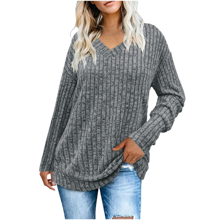 EVELYN™ | Kvinder V-hals Oversized let striktrøje — 5