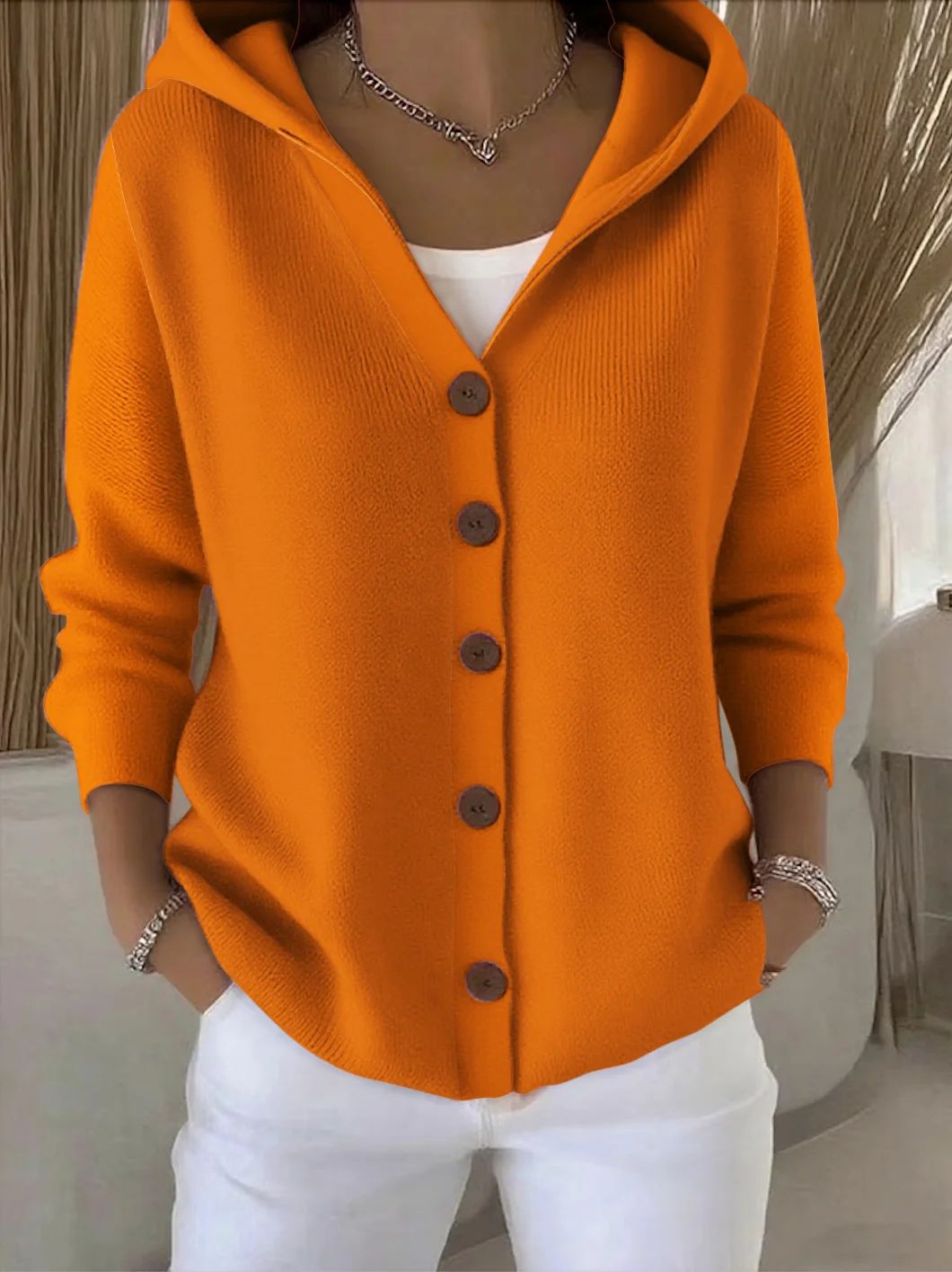 Darienne™ | Strik cardigan med hætte — 6