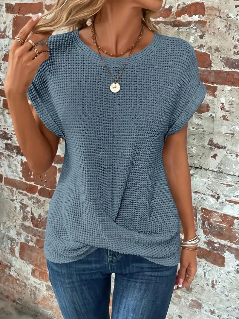 Sylvia™ | Vaffelstrikket Casual T-shirt — 2
