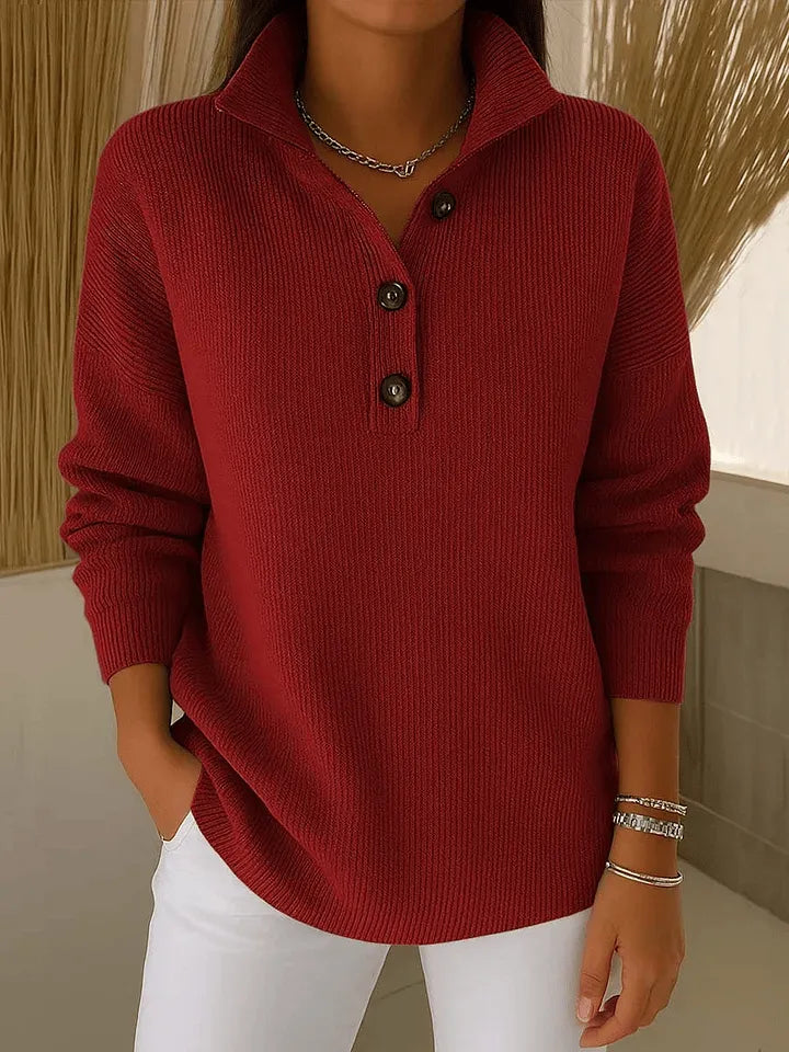 Florence™ | Polo sweater med V-hals — 3