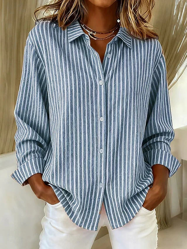 Jacqueline™ | Stribet Button-Down skjorte — 1