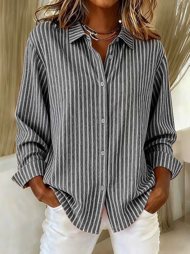 Jacqueline™ | Stribet Button-Down skjorte — 4