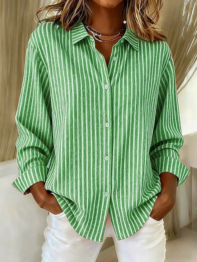 Jacqueline™ | Stribet Button-Down skjorte — 2