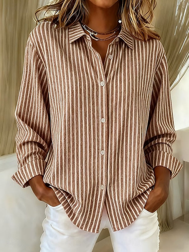 Jacqueline™ | Stribet Button-Down skjorte — 3