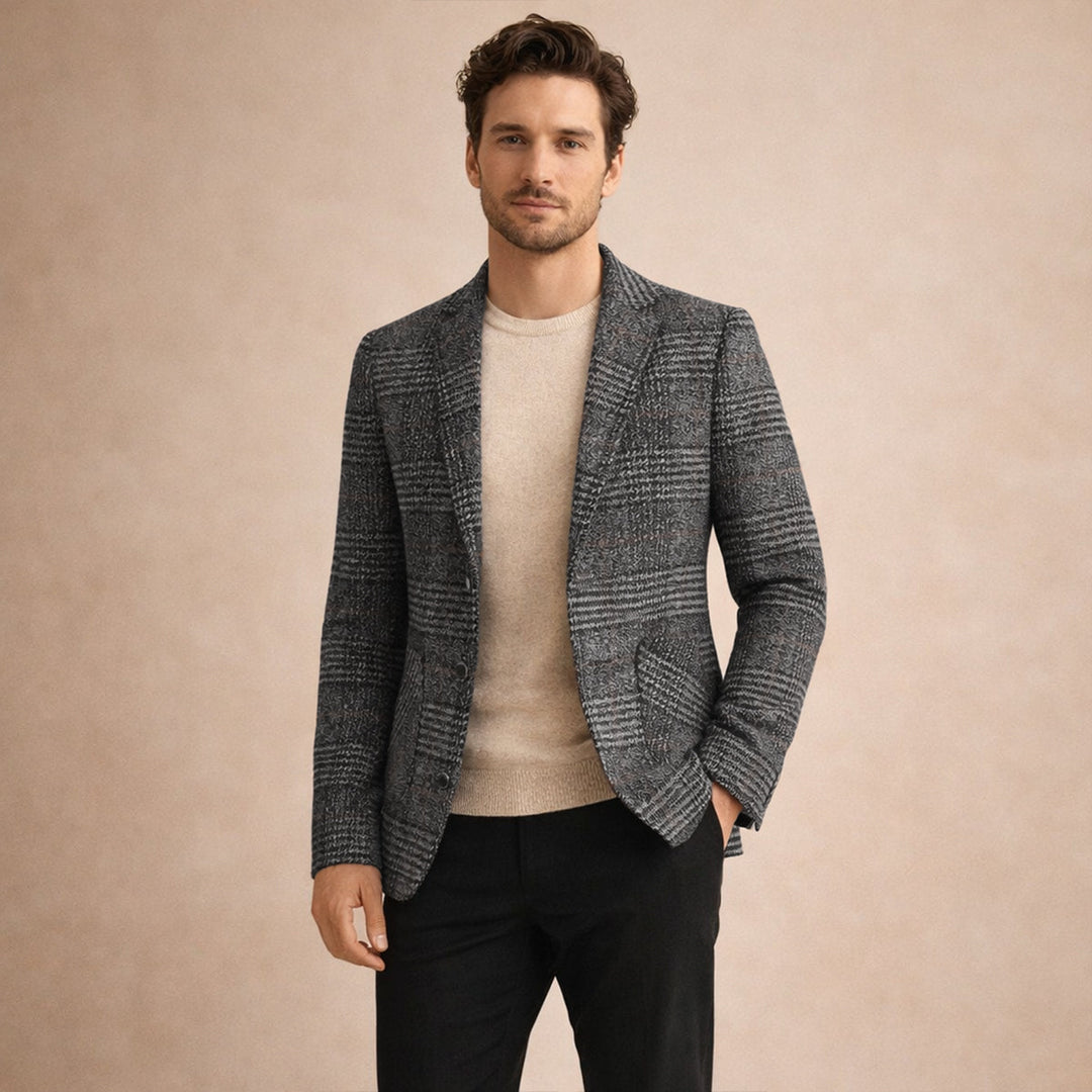 Freja Andersen | Herre slim fit Check Plaid tweed blazersæt