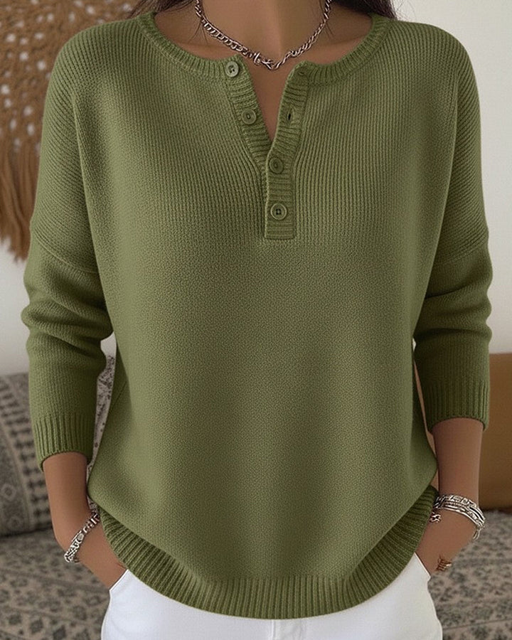 Helena™ | Henley Button-Up striktrøje — 1