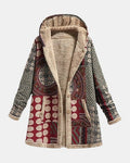 Freja Andersen | Bourgogne Geometrisk sherpa Frakke