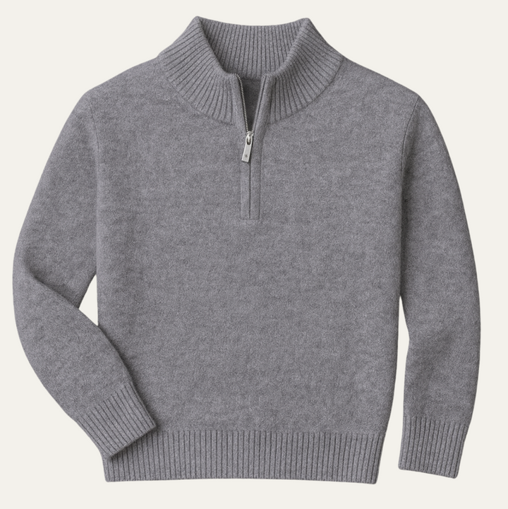 Crestfield kashmir kvart lynlås trøje - herre 100% blød luksus uld strik trøje