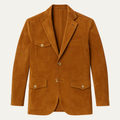 Freja Andersen | Herre retro Tan ruskind blazer med lommer
