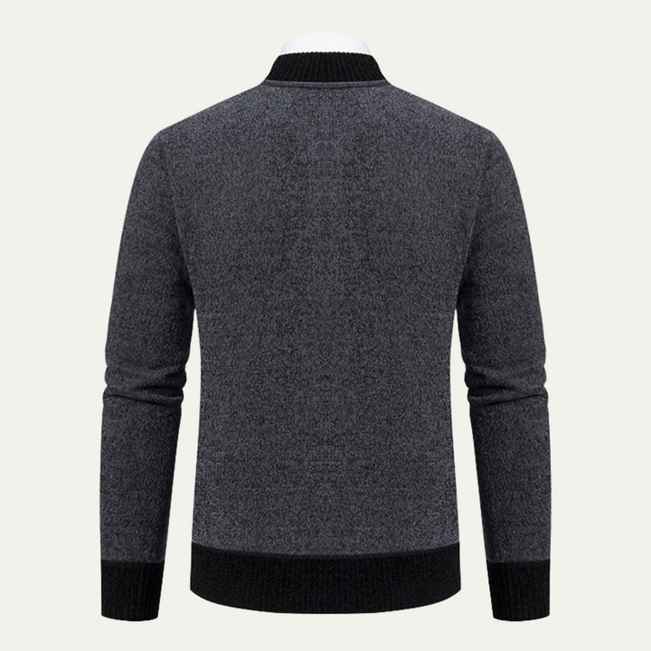 Clapham | Herre Embroidered stilren strik Zip trøje