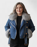 Freja Andersen | Denimjakke med Faux Pelsfor