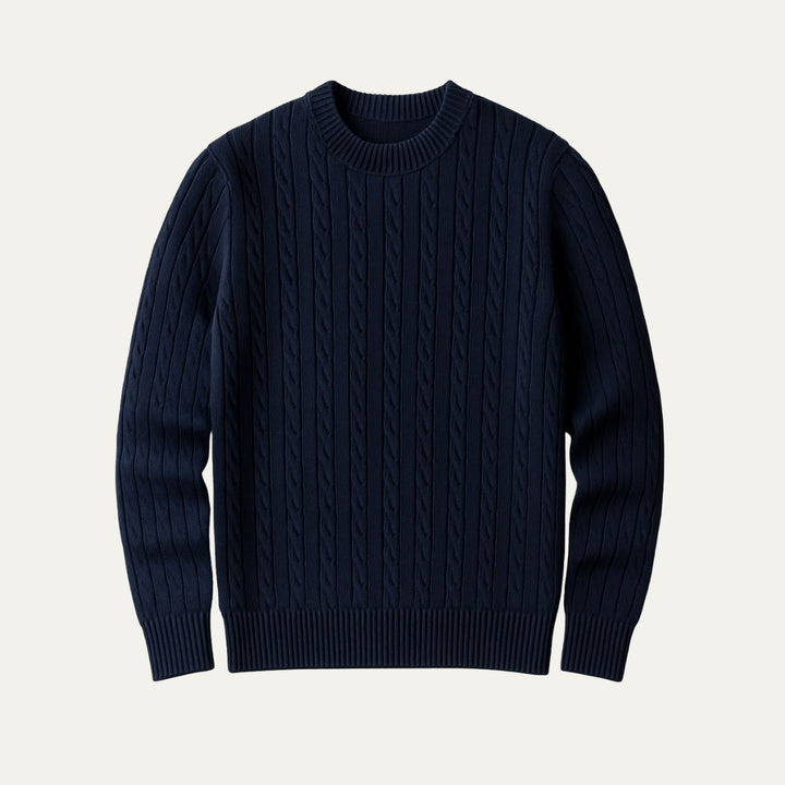 Versailles kashmir merino uld strik trøje til mænd - marineblå