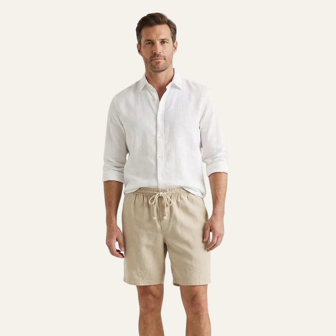 Rowley hør shorts - snøre shorts til mænd