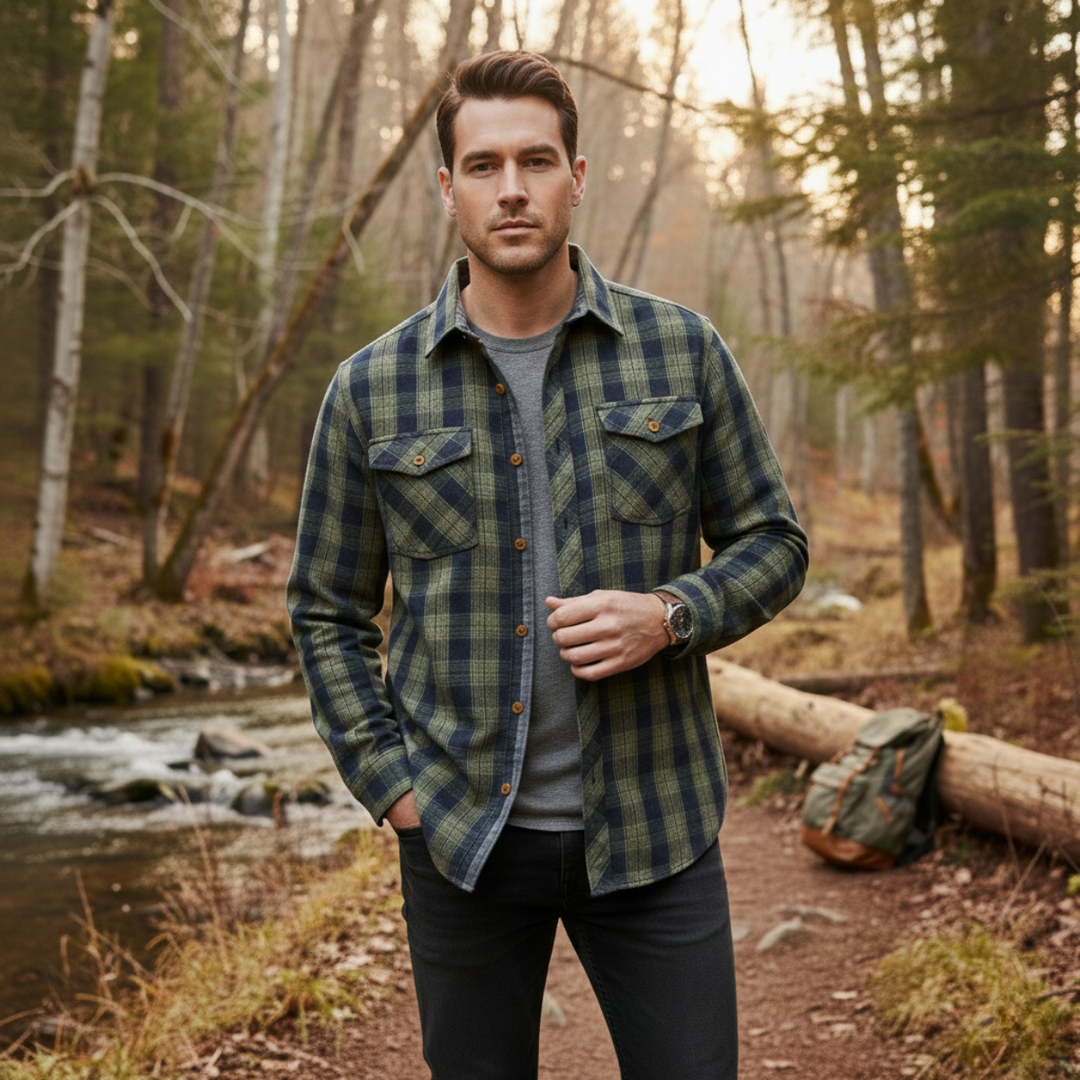 Hawthorne Creek herre vintage Plaid denim skjortejakke
