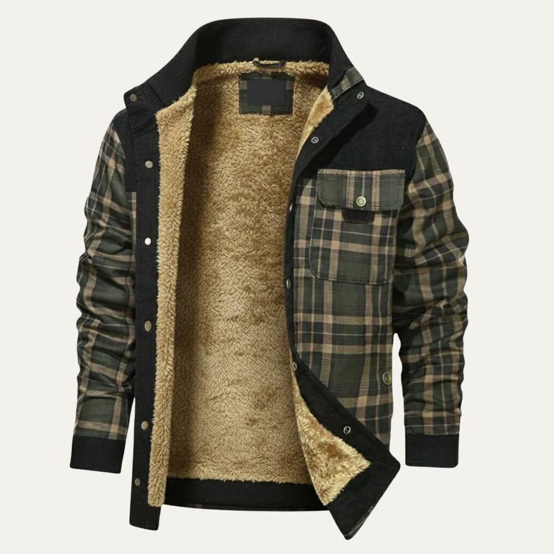 Freja Andersen | Herre varm vinter Plaid Check jakke