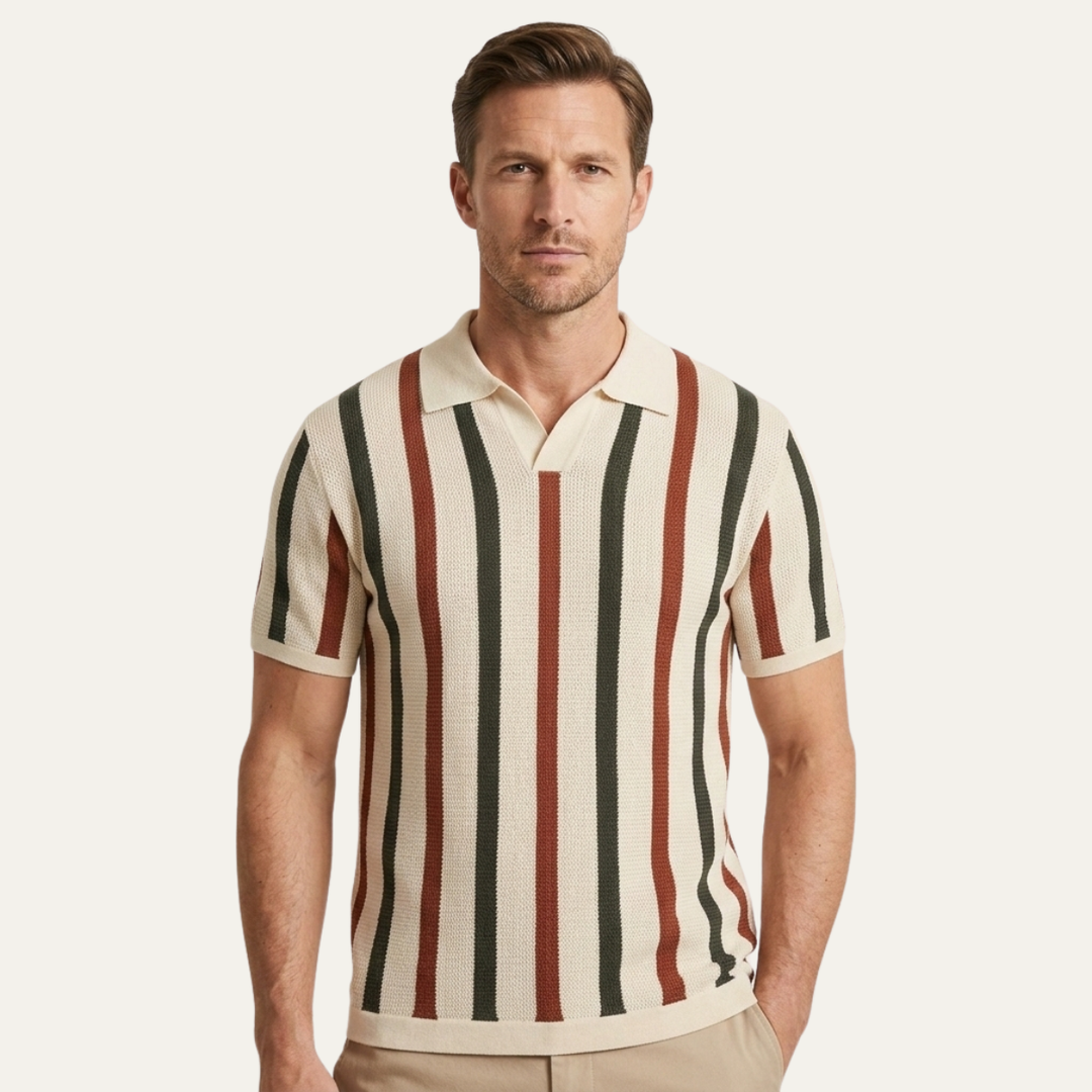 Pinecrest Hill herre vintage stribet strik poloshirt