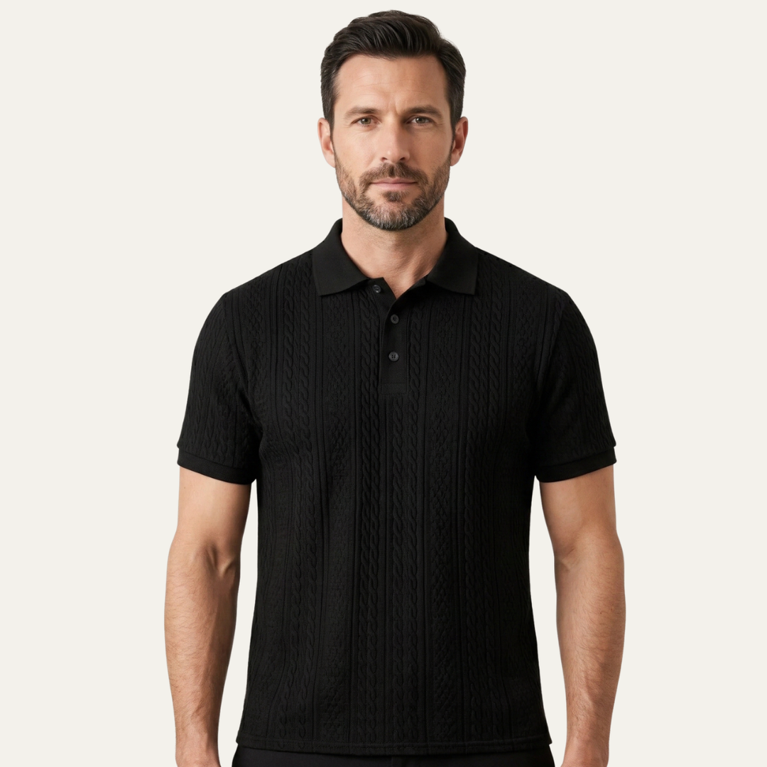 Stonebrook Ridge herre afslappet tekstureret poloshirt - sort
