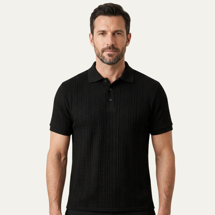 Stonebrook Ridge herre afslappet tekstureret poloshirt - sort