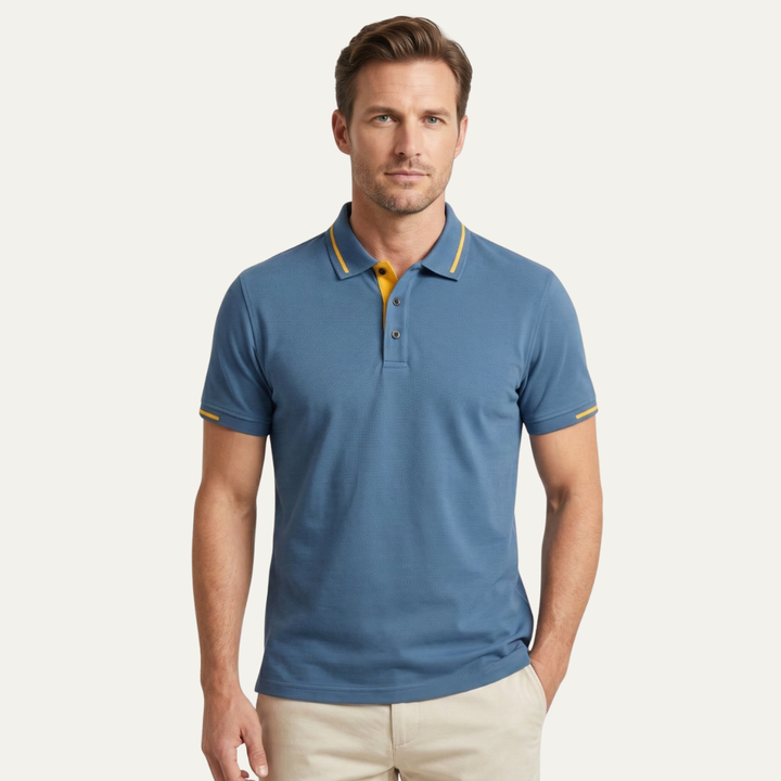 Meadowcrest Ridge herre poloshirt med Contrast Trim - blå
