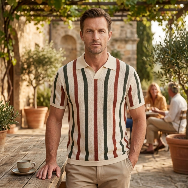 Pinecrest Hill herre vintage stribet strik poloshirt