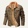 Freja Andersen | Herre vinter Shearling Biker læder jakke