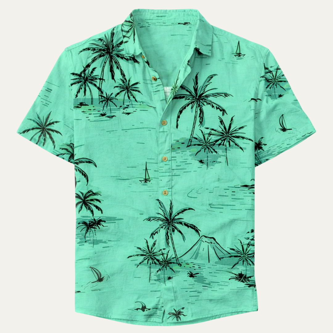 Glencrest Park herre Timeless Tropical Coconut mønster Hawaiian Beach skjorte