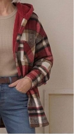 Piper | Ternet flannelsjakke med hætte — 24