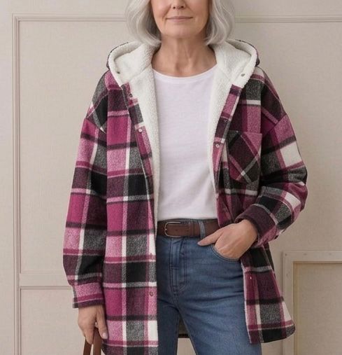 Piper | Ternet flannelsjakke med hætte — 20