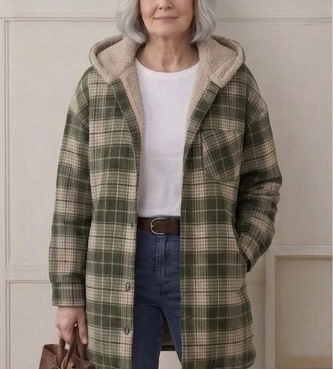Piper | Ternet flannelsjakke med hætte — 5