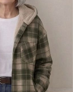 Piper | Ternet flannelsjakke med hætte — 6