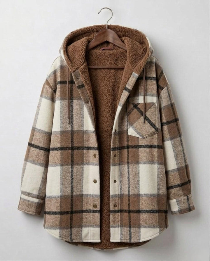 Piper | Ternet flannelsjakke med hætte — 10
