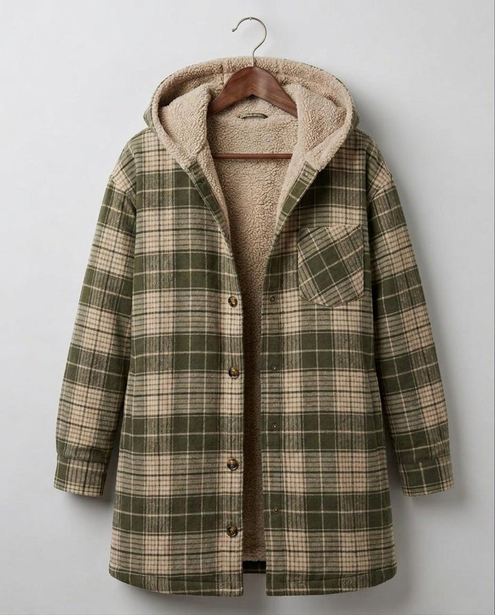 Piper | Ternet flannelsjakke med hætte — 4
