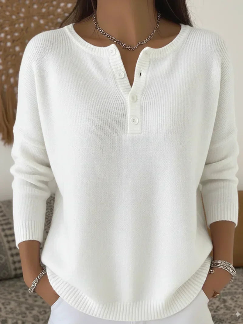 Helena™ | Henley Button-Up striktrøje — 6