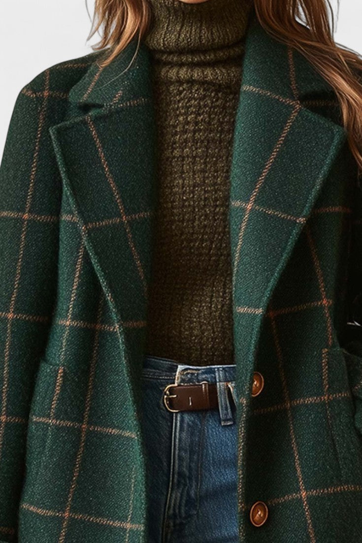 Freja Andersen | Elegant tweedfrakke i ternet mønster