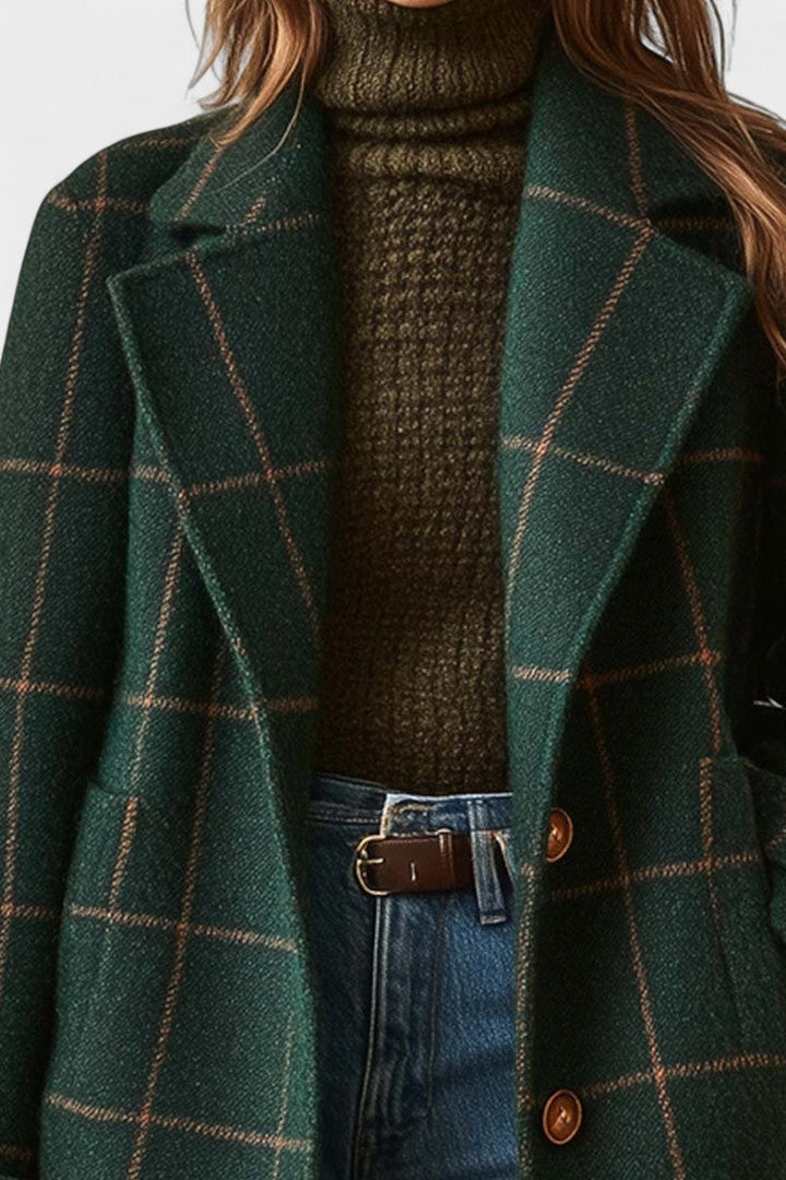 Freja Andersen | Elegant tweedfrakke i ternet mønster