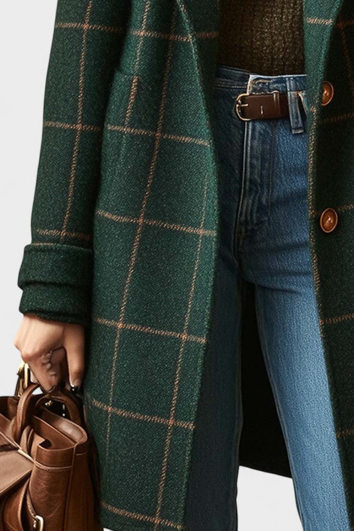 Freja Andersen | Elegant tweedfrakke i ternet mønster