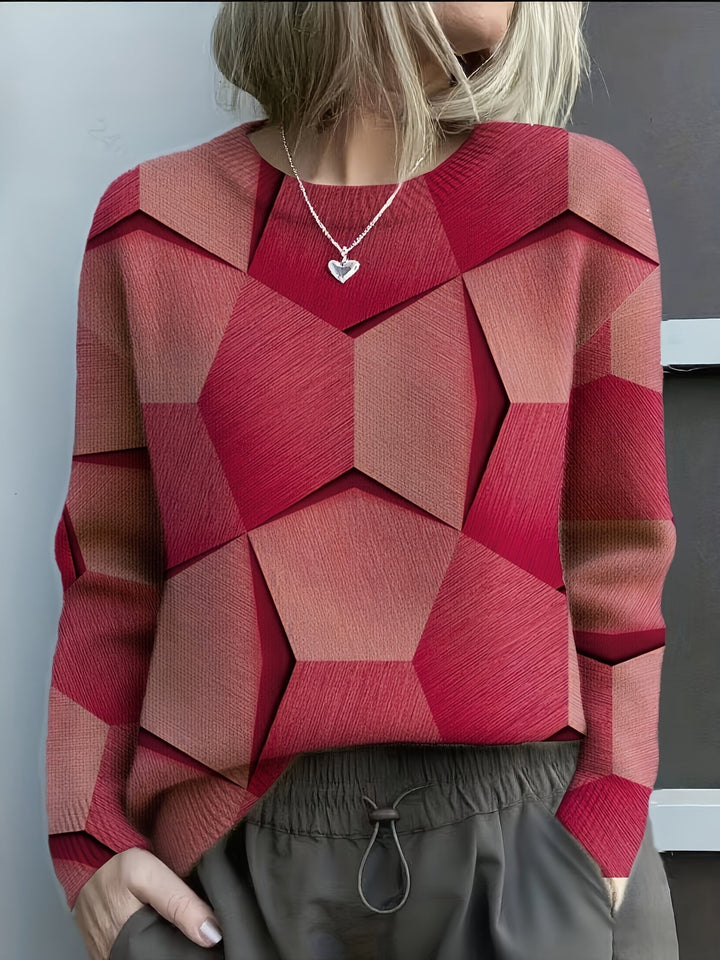 LUCIA – GEOMETRISK FARVEBLOKSTRIKKET SWEATER — 3