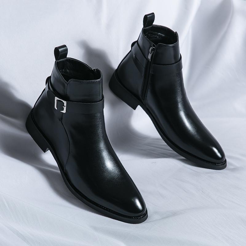 Franciacorta | Herre læder Ankle støvler med Side Zip & Non Slip Sole