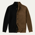 Freja Andersen | Herre stilren afslappet kontrastfarvet strik cardigan